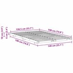 vidaXL Cadre de lit surélevé Blanc 140 x 190 cm Bois massif en pin