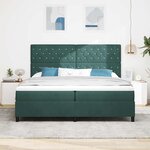 vidaXL Lit à ressort LED avec matelas Vert foncé 200 x 200 cm Velours