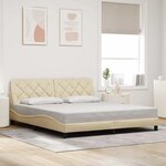 vidaXL Cadre de lit avec LED sans matelas crème 180x200 cm tissu