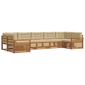 vidaXL Ensemble de canapés d'extérieur 7 Pièces Naturel et Beige