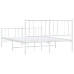 vidaXL Cadre de lit métal sans matelas et pied de lit blanc 120x200 cm