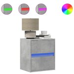 vidaXL Meubles TV muraux et lumières LED 2 Pièces gris béton 41x31x45 cm