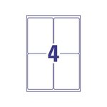 Bte 100 etiquettes stick+lift enlevables 99,1x 139 mm blanc sur 25f a4 avery zweckform