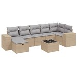 vidaXL Salon de jardin avec coussins 8Pièces mélange beige résine tressée