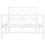 vidaXL Cadre de lit métal sans matelas et pied de lit blanc 100x200 cm