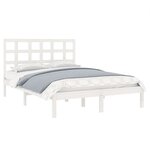 vidaXL Cadre de lit sans matelas blanc 160x200 cm bois massif