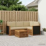 vidaXL Ensemble de canapés d'extérieur 5 Pièces Naturel et Beige