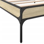 vidaXL Cadre de lit chêne sonoma 75x190 cm bois d'ingénierie et métal
