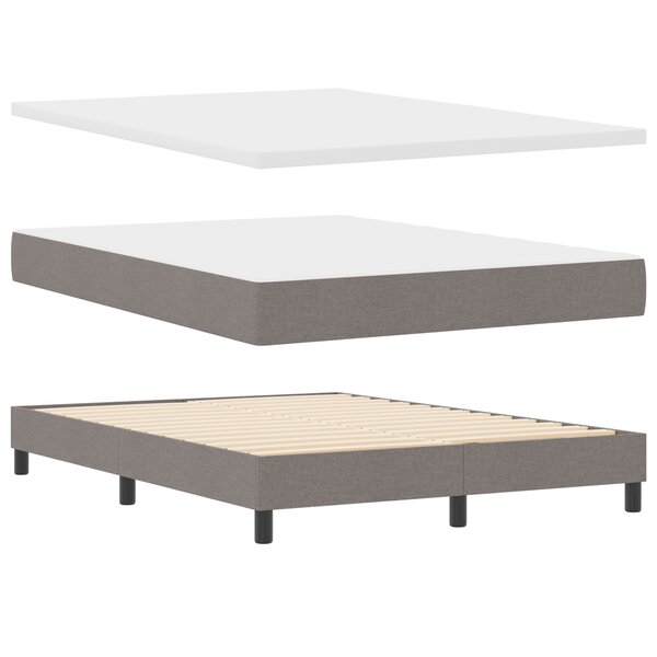 vidaXL Lit coffre avec matelas en taupe - 160 x 200 cm en tissu