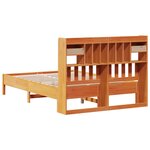 vidaXL Lit bibliothèque sans matelas cire marron 135x190 cm pin massif