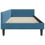 vidaXL Cadre de lit d'angle Bleu 90 x 200 cm Velours et bois stratifié