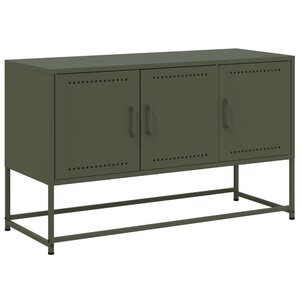 vidaXL Meuble TV vert olive 100 5x39x60 5 cm acier