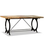vidaXL Table à manger Bois de récupération massif 180 cm