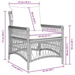 vidaXL Chaise de jardin avec coussin Beige 73 x 61 x 77 cm polyrotin