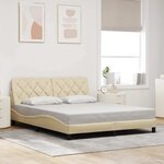 vidaXL Cadre de lit sans matelas crème 160x200 cm tissu