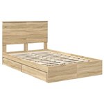 vidaXL Lit de Rangement Chêne Sonoma 135 x 190 cm Bois d'ingénierie