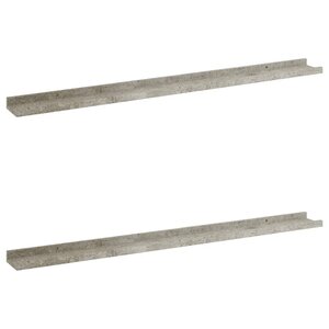 vidaXL Étagères murales 2 Pièces Gris béton 100x9x3 cm