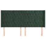 vidaXL Tête de lit avec oreilles Vert foncé 183x16x118/128 cm Velours