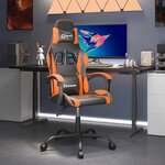 vidaXL Chaise de jeu Noir et orange Similicuir