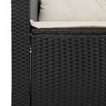 vidaXL Salon de jardin 3 Pièces avec coussins noir résine tressée
