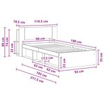 vidaXL Cadre de lit avec rangement Chêne artisanal 90 x 190 cm