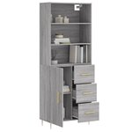 vidaXL Buffet haut Sonoma gris 69 5x34x180 cm Bois d'ingénierie