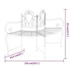 vidaXL Banc tour d'arbre 150 cm Noir Acier