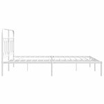 vidaXL Cadre de lit métal sans matelas et tête de lit blanc 140x190 cm