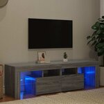 vidaXL Meuble TV avec lumières LED Sonoma gris 140x36 5x40 cm