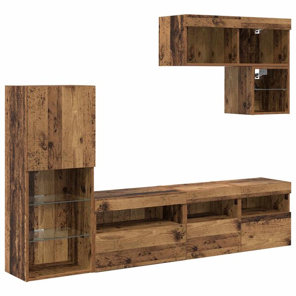 vidaXL Meubles TV muraux 6 Pièces Bois ancien Bois d'ingénierie