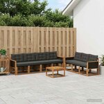 vidaXL Ensemble de canapés d'extérieur 8 Pièces Naturel et noir
