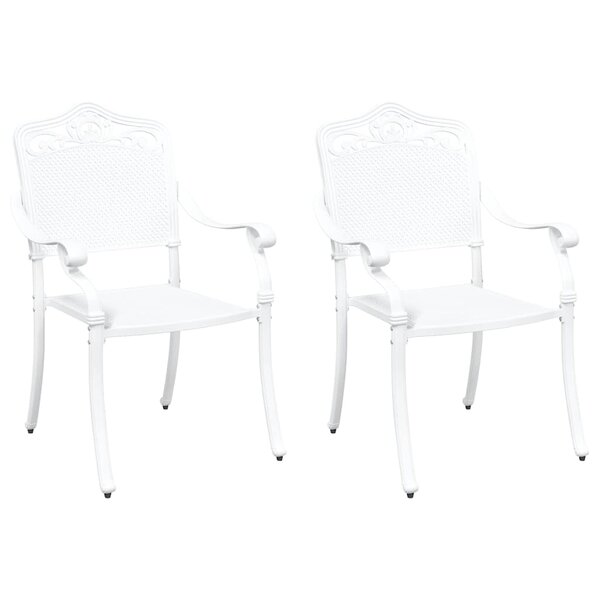 vidaXL Chaise de jardin 2 Pièces Blanc 55 x 56 5 x 91cm Aluminium