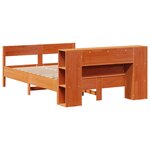 vidaXL Lit bibliothèque sans matelas cire marron 135x190 cm pin massif