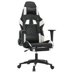 vidaXL Chaise de jeu de massage avec repose-pied Noir&Blanc Similicuir