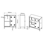 Casier de bureau armoire meuble de rangement pour bureau atelier chambre acier de bureau métallique à 2 portes 90 x 80 x 33 cm blanc 03_0006336
