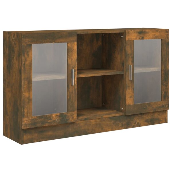 vidaXL Armoire à vitrine Chêne fumé 120x30 5x70 cm Bois d'ingénierie