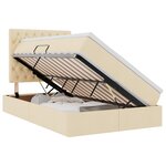 vidaXL Lit de rangement LED avec matelas Crème 120 x 200 cm Tissu