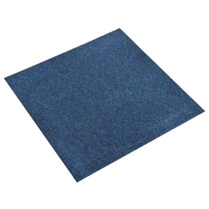 vidaXL Tapis 20 Pièces Bleu foncé 50 x 50 cm 100  Polypropylène