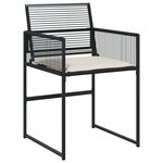 vidaXL Ensemble Salle à Manger Jardin 9 Pièces avec Coussins Noir Rotin Poly