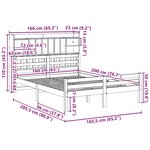 vidaXL Lit bibliothèque sans matelas 160x200 cm bois massif de pin