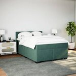 vidaXL Sommier à lattes de lit et matelas Vert foncé 140x200cm Velours