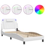 vidaXL Cadre de lit avec LED sans matelas blanc 80x200 cm