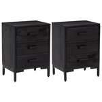 vidaXL Tables de chevet 2 Pièces Noir 40x30x55 cm Bois de pin massif
