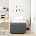 vidaXL Cadre de lit avec matelas Gris foncé 80 x 200 cm tissu