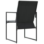 vidaXL Set de 4 fauteuils de jardin noirs avec coussins
