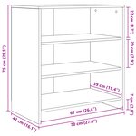 vidaXL Buffet Vieux Bois 70x41x75 cm Bois d'ingénierie