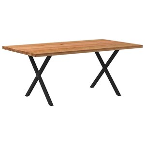 vidaXL Table à manger marron clair bois de chêne massif rectangulaire