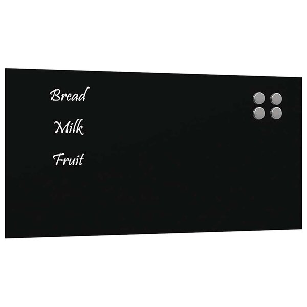 vidaXL Tableau noir magnétique mural Noir 60x30 cm Verre trempé