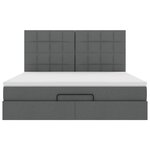 VidaXL Cadre de lit ottoman avec matelas gris foncé 180x200 cm tissu