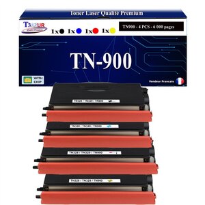 T3AZUR -4x Toners compatibles avec Brother TN900 pour Brother HL-L9200CDWT HL-L9300CDWTT MFC-L9550CDWT